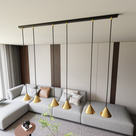Lampa wisząca ELIT 6 BL GOLD 1329/6 EMIBIG