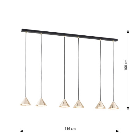 Lampa wisząca ELIT 6 BL GOLD 1329/6 EMIBIG
