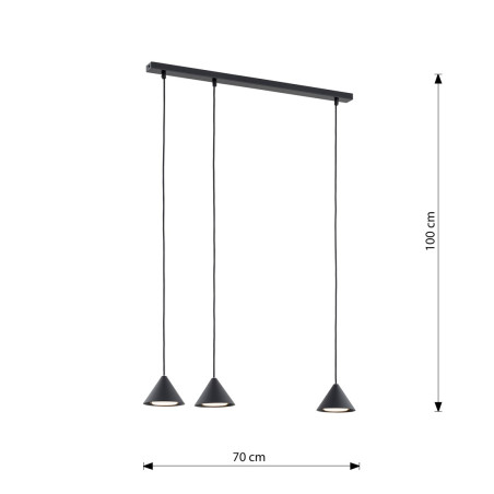 Lampa wisząca ELIT 3 BLACK 1330/3 EMIBIG