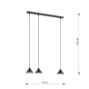 Lampa wisząca ELIT 3 BLACK 1330/3 EMIBIG