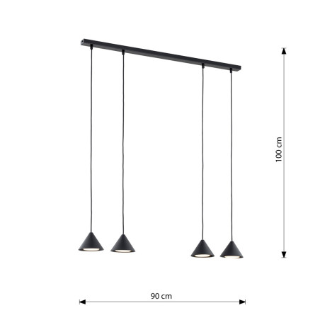 Lampa wisząca ELIT 4 BLACK 1330/4 EMIBIG