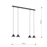 Lampa wisząca ELIT 4 BLACK 1330/4 EMIBIG