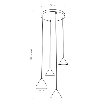 Lampa wisząca ELIT 4 PREMIUM BLACK 1330/4PREM EMIBIG