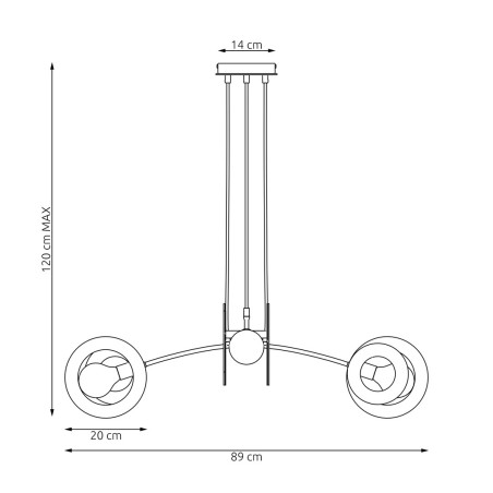 Lampa wisząca SKIVA 4 BL 1409/4 EMIBIG