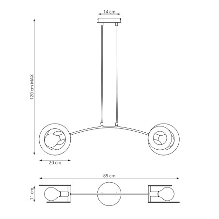 Lampa wisząca SKIVA 2 WH 1410/2 EMIBIG