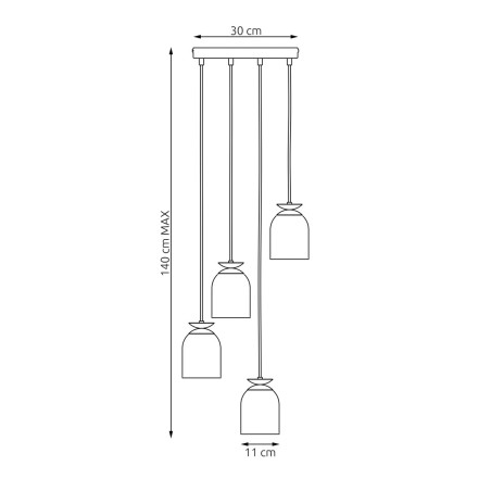 Lampa wisząca TARGET 4 WH PREM 1401/4PREM EMIBIG