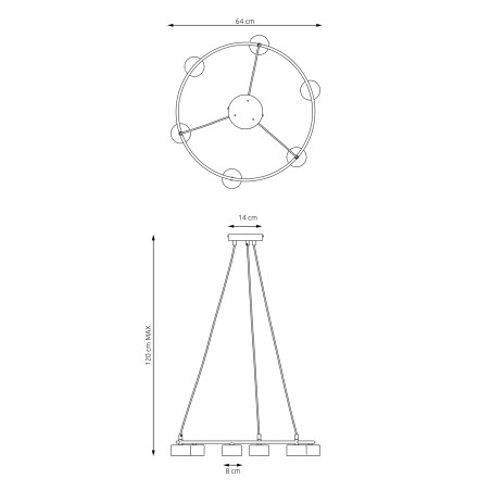 Lampa wisząca STARLIT 6 BL 1372/6 EMIBIG
