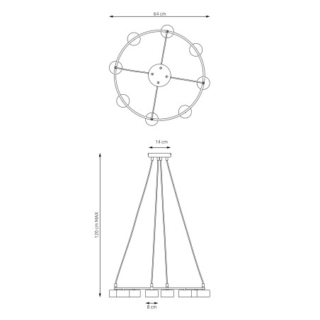 Lampa wisząca STARLIT 8 BL 1372/8 EMIBIG