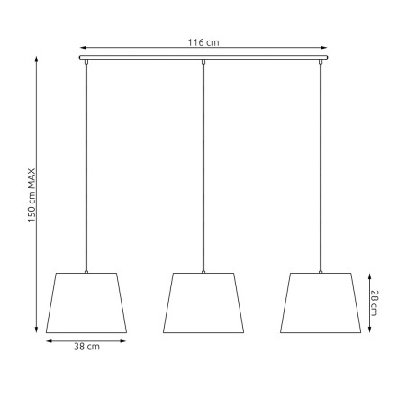 Lampa wisząca EPOCA 3 GREY 1405/3 EMIBIG