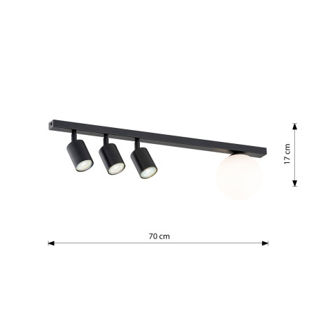 Lampa sufitowa BASTER 4 BLACK 1314/4 EMIBIG