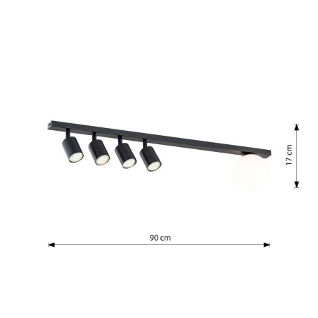 Lampa sufitowa BASTER 5 BLACK 1314/5 EMIBIG