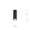 Lampa sufitowa TECNO 1S BLACK 1316/1S EMIBIG