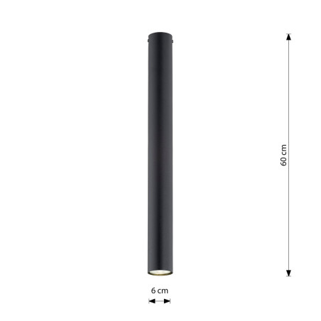 Lampa sufitowa TECNO 1XL BLACK 1316/1XL EMIBIG
