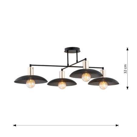 Żyrandol SPIRIT 4 BLACK 1320/4 EMIBIG