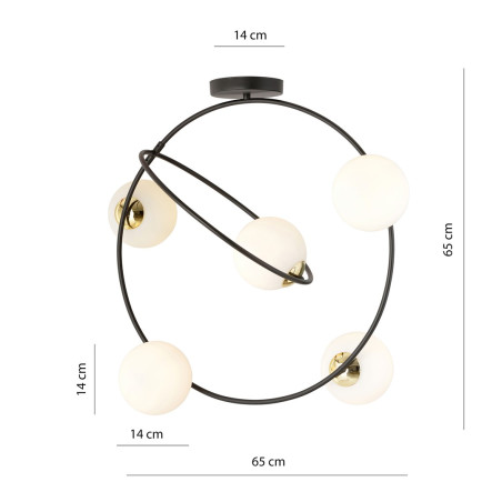 Żyrandol STARDOM 5 BL OPAL 1293/5 EMIBIG