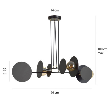 Lampa wisząca IDEA 4 BLACK 792/4 EMIBIG