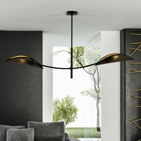 Lampa sufitowa  LOTUS 2 BLACK/GOLD 1106/2 EMIBIG