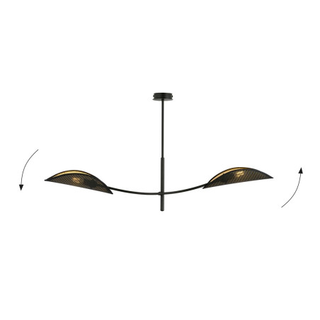 Lampa sufitowa  LOTUS 2 BLACK/GOLD 1106/2 EMIBIG