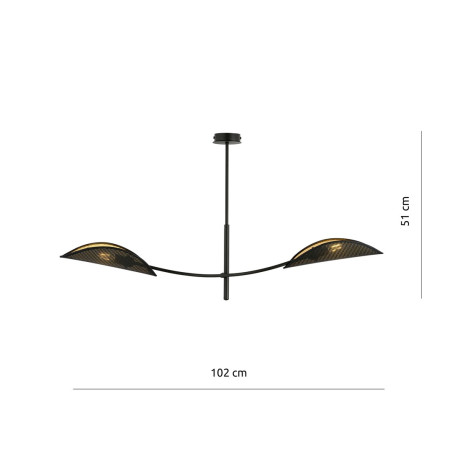 Lampa sufitowa  LOTUS 2 BLACK/GOLD 1106/2 EMIBIG