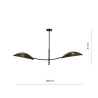 Lampa sufitowa  LOTUS 2 BLACK/GOLD 1106/2 EMIBIG