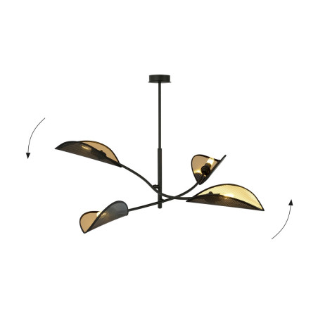 Lampa sufitowa  LOTUS 4 BLACK/GOLD 1106/4 EMIBIG