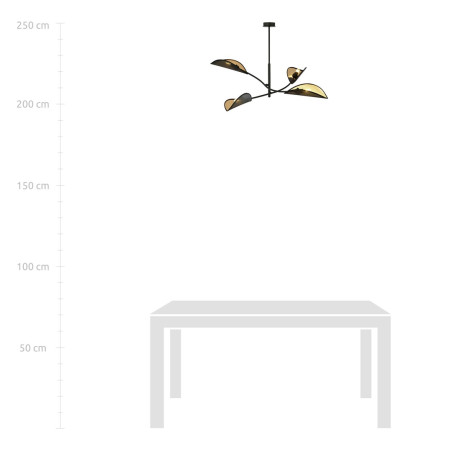 Lampa sufitowa  LOTUS 4 BLACK/GOLD 1106/4 EMIBIG