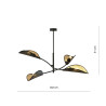 Lampa sufitowa  LOTUS 4 BLACK/GOLD 1106/4 EMIBIG
