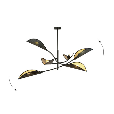 Lampa sufitowa  LOTUS 6 BLACK/GOLD 1106/6 EMIBIG