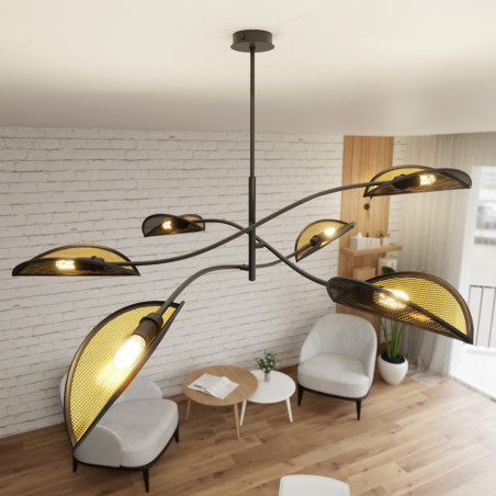 Lampa sufitowa  LOTUS 6 BLACK/GOLD 1106/6 EMIBIG