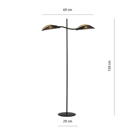 Lampa podłogowa LOTUS LP2 BLACK/GOLD 1106/LP2 EMIBIG