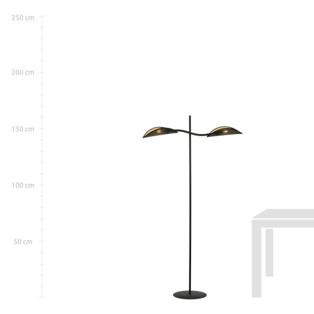 Lampa podłogowa LOTUS LP2 BLACK/GOLD 1106/LP2 EMIBIG