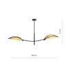 Lampa sufitowa  LOTUS 2 BLACK/RATTAN 1108/2 EMIBIG