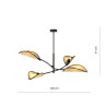Lampa sufitowa  LOTUS 4 BLACK/RATTAN 1108/4 EMIBIG