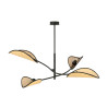 Lampa sufitowa  LOTUS 4 BLACK/RATTAN 1108/4 EMIBIG