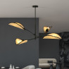 Lampa sufitowa  LOTUS 4 BLACK/RATTAN 1108/4 EMIBIG