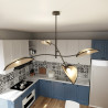 Lampa sufitowa  LOTUS 4 BLACK/RATTAN 1108/4 EMIBIG