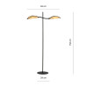 Lampa podłogowa LOTUS LP2 BLACK/RATTAN 1108/LP2 EMIBIG