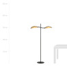 Lampa podłogowa LOTUS LP2 BLACK/RATTAN 1108/LP2 EMIBIG