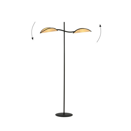 Lampa podłogowa LOTUS LP2 BLACK/RATTAN 1108/LP2 EMIBIG