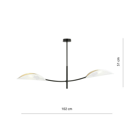 Lampa sufitowa  LOTUS 2 WHITE/GOLD 1107/2 EMIBIG