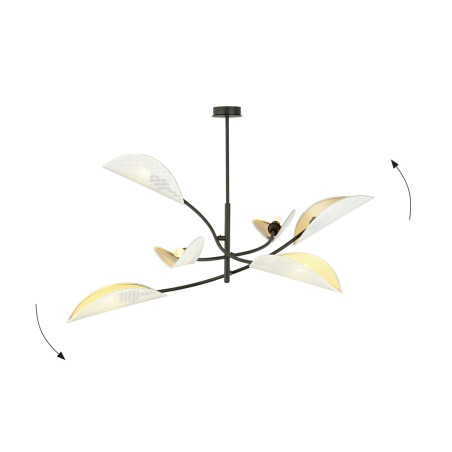 Lampa sufitowa  LOTUS 6 WHITE/GOLD 1107/6 EMIBIG