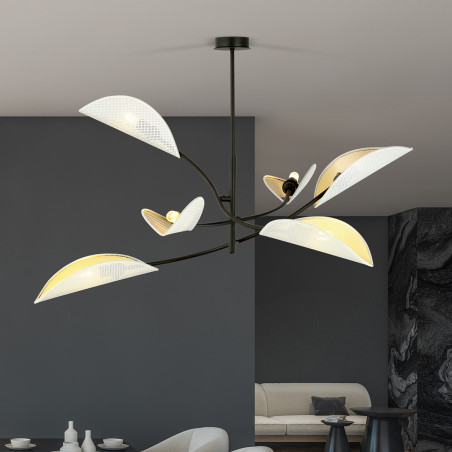 Lampa sufitowa  LOTUS 6 WHITE/GOLD 1107/6 EMIBIG