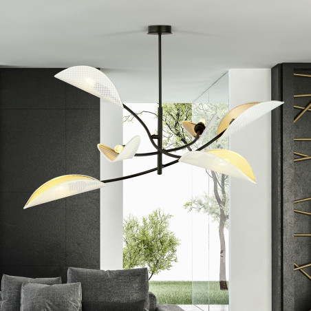 Lampa sufitowa  LOTUS 6 WHITE/GOLD 1107/6 EMIBIG