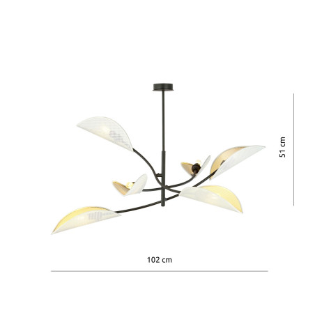 Lampa sufitowa  LOTUS 6 WHITE/GOLD 1107/6 EMIBIG