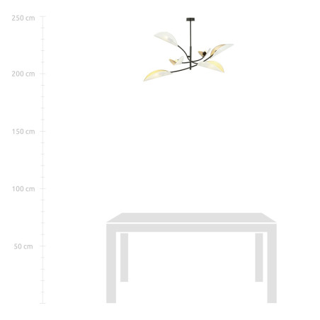 Lampa sufitowa  LOTUS 6 WHITE/GOLD 1107/6 EMIBIG