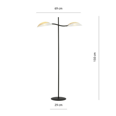 Lampa podłogowa LOTUS LP2 WHITE/GOLD 1107/LP2 EMIBIG