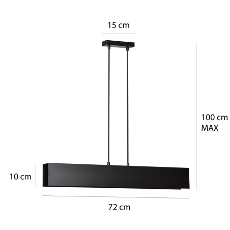 Lampa wisząca GENTOR 3 BLACK 672/3 EMIBIG