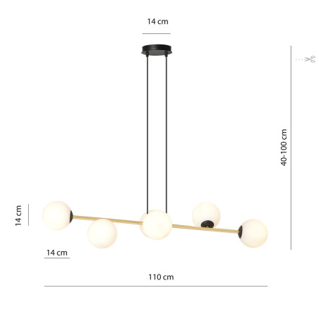 Lampa wisząca GRAVITY 6 BL OPAL 1241/6 EMIBIG