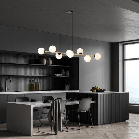 Lampa wisząca GRAVITY 8 BL OPAL 1241/8 EMIBIG