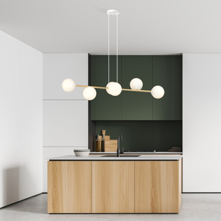 Lampa wisząca GRAVITY 6 WH GOLD 1242/6 EMIBIG
